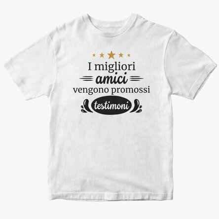 Maglietta in cotone personalizzata con scritta - Promovati nasi