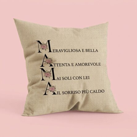 Cuscino personalizzato con scritta - Come è mia madre - In