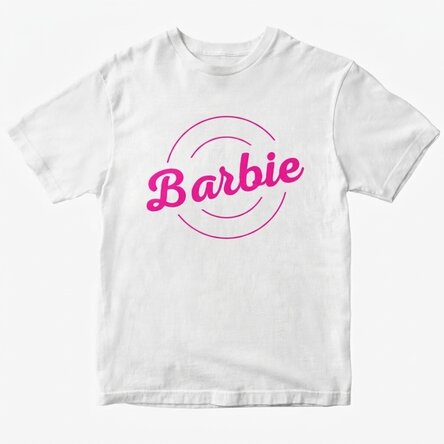 Maglietta in cotone personalizzata con scritta - Barbie
