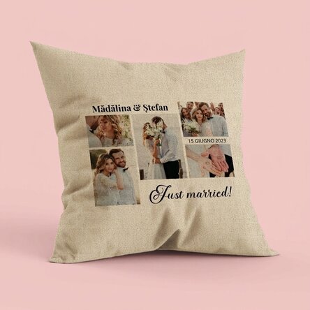Cuscino personalizzato con 5 foto e testo - Memories - In
