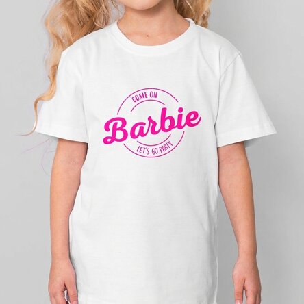 Maglietta in cotone per bambini personalizzata con scritta - Barbie