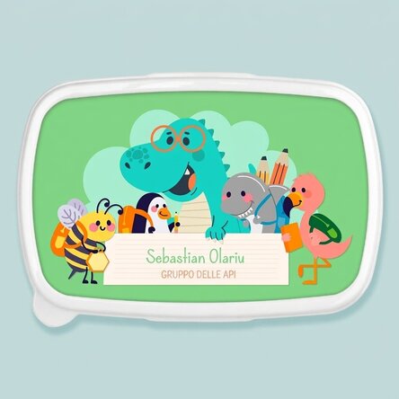 Contenitore per il pranzo, contenitore personalizzato con scritta - Animalute