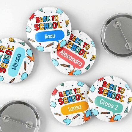 Distintivo personalizzato con nome - Di nuovo a scuola