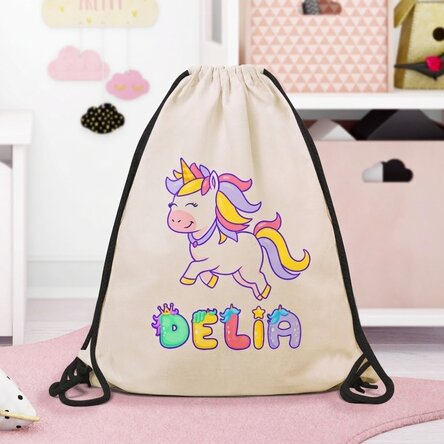 Zaino personalizzato con nome - Unicorno