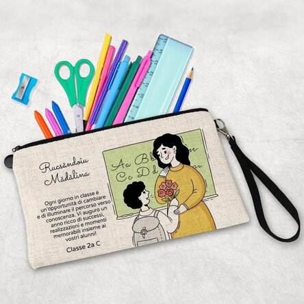 Kit scolastico personalizzato con testo - La maestra