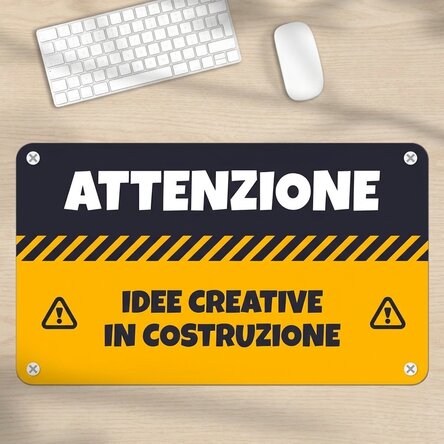 Tappetino per mouse XXL personalizzato con scritta - CAUTION