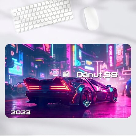 Tappetino per mouse XXL personalizzato con scritta - Cyberpunk
