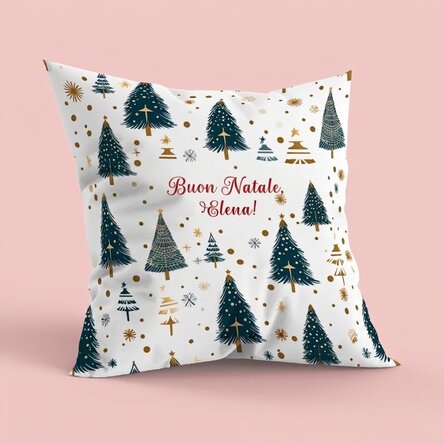 Cuscino personalizzato con messaggio - Albero di Natale
