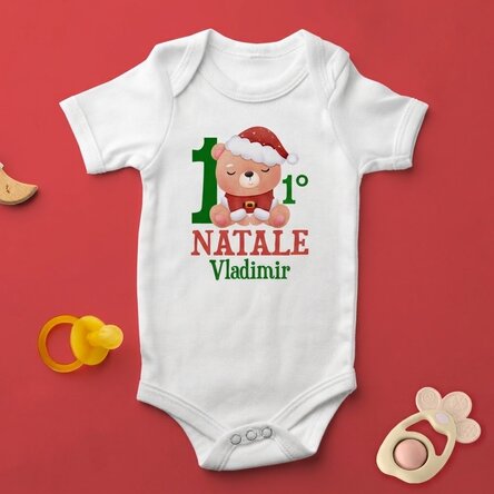 Body per bambini personalizzato con scritta - Il primo Natale