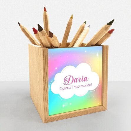 Portamatite personalizzato con nome - Arcobaleno