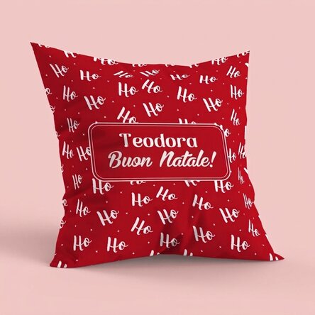 Cuscino personalizzato con scritta, formato grande - HoHoHo