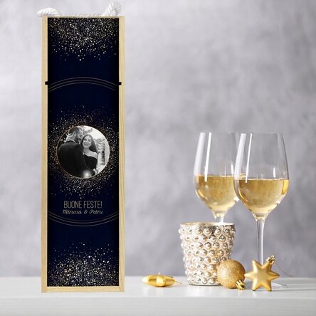 Scatola per vino personalizzata con foto e testo - Sparks of Joy