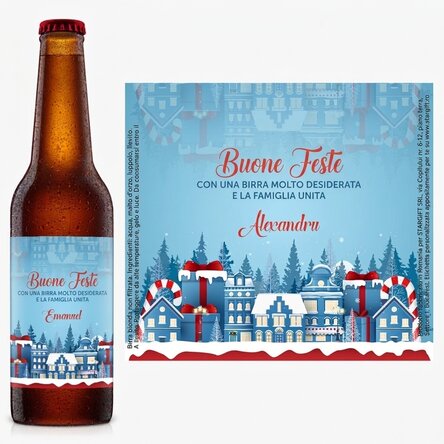 Birra personalizzata con scritta - Christmas Town
