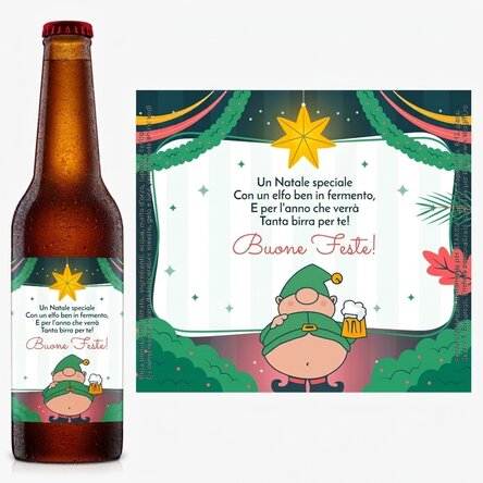 Birra personalizzata con scritta - Elfo birraio