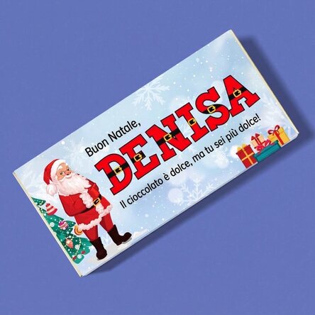 Cioccolato personalizzato con nome e messaggio - Da Babbo Natale