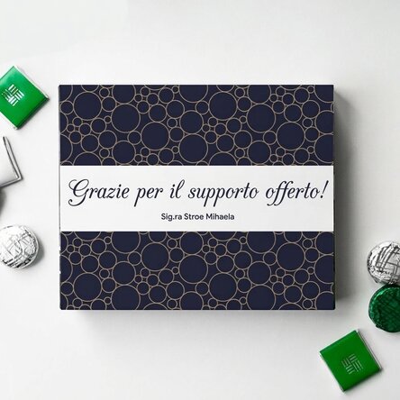 Scatola di cioccolatini personalizzata con messaggio di ringraziamento - Elegant