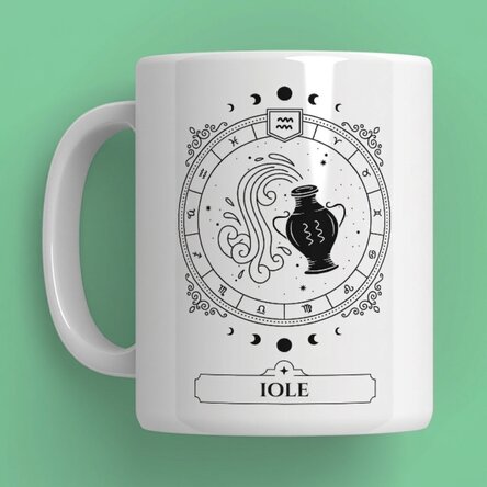 Tazza personalizzata con nome e segno zodiacale - Acquario