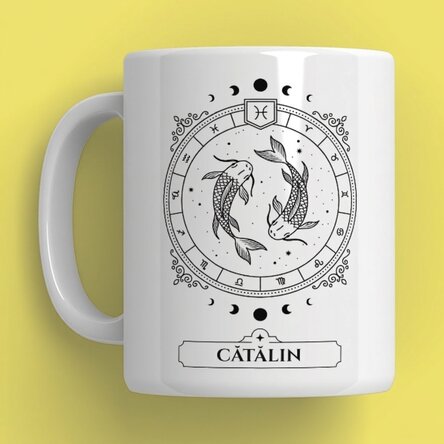 Tazza personalizzata con nome e segno zodiacale - Pesci