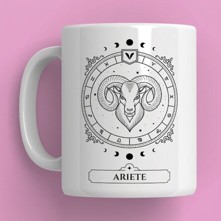 Tazza personalizzata con nome e segno zodiacale - Ariete