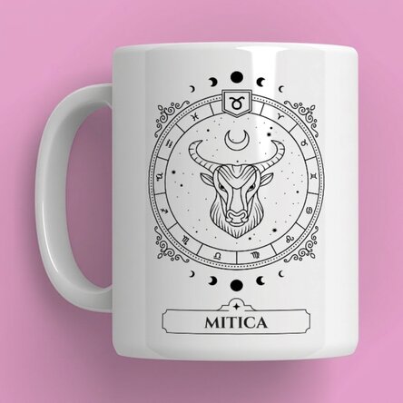 Tazza personalizzata con nome e segno zodiacale - Toro