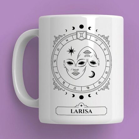 Tazza personalizzata con nome e segno zodiacale - Gemelli