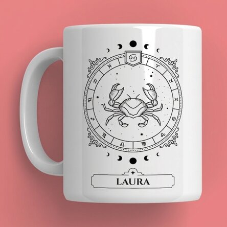 Tazza personalizzata con nome e segno zodiacale - Cancro