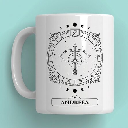 Tazza personalizzata con nome e segno zodiacale - Sagittario