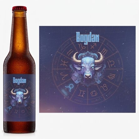 Birra personalizzata con nome e segno zodiacale - Toro