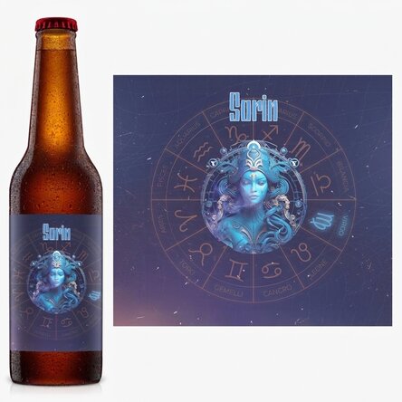 Birra personalizzata con nome e segno zodiacale - Vergine
