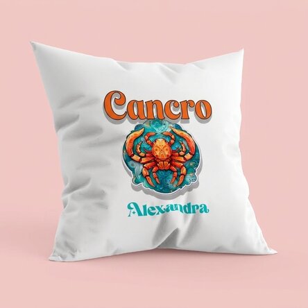 Cuscino personalizzato con nome e segno zodiacale - Cancro