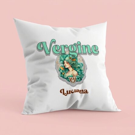 Cuscino personalizzato con nome e segno zodiacale - Vergine