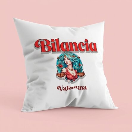 Cuscino personalizzato con nome e segno zodiacale - Bilancia