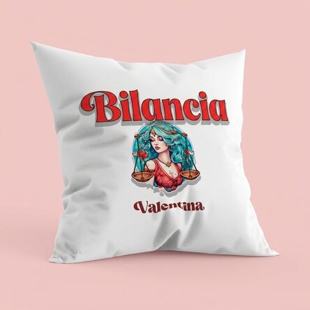 Cuscino personalizzato con nome e segno zodiacale - Bilancia