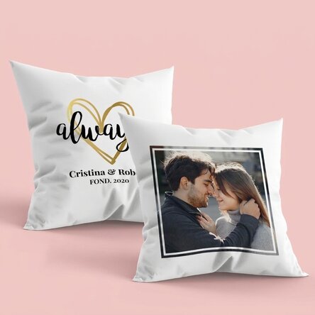 Cuscino personalizzato con foto e messaggio su entrambi i lati - Always