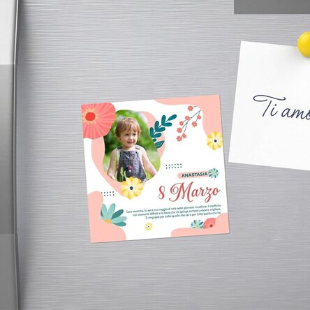 Magnete 10x10 personalizzato con foto e testo - Lovely spring