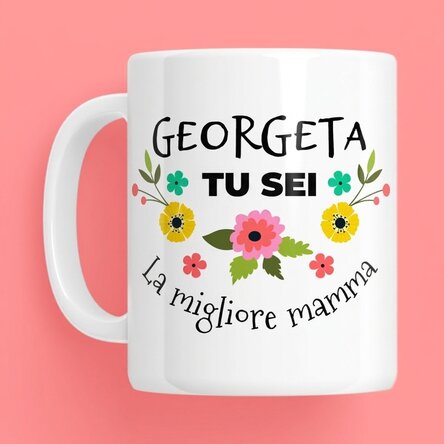 Tazza personalizzata con scritta - Fiori di primavera