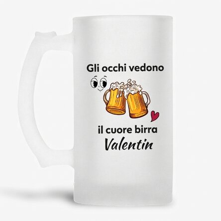 Boccale da birra personalizzato con scritta - Gli occhi vedono
