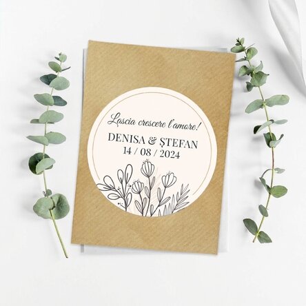 Testimonianza personalizzata con messaggio per il matrimonio - Let love grow