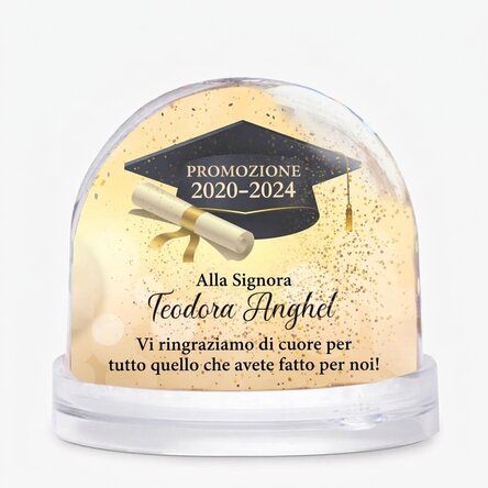 Sfera da scrivania personalizzata con foto e testo - Laurea