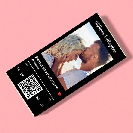 Cioccolato personalizzato con foto, testo e codice QR - La nostra melodia