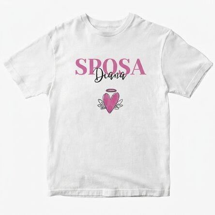 Maglietta in cotone personalizzata con scritta - Matrimonio