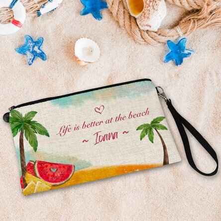 Borsetta per accessori personalizzata con scritta - Beach