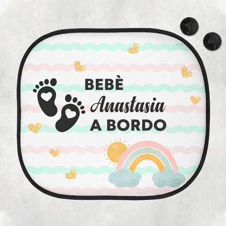 Parasole per auto personalizzato con messaggio - Baby on board