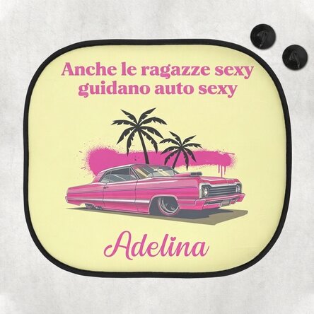 Parasole per auto personalizzato con scritta - Rosa