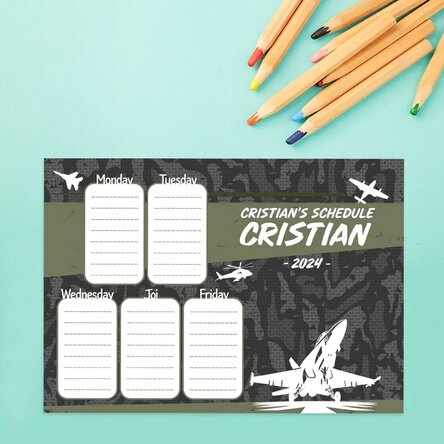 Orario personalizzato con testo - Diventerò un pilota!