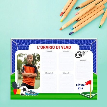 Orario personalizzato con testo e foto - Calcio