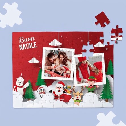 Puzzle personalizzato con 2 foto - Buon Natale