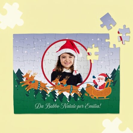 Puzzle personalizzato con foto e testo - Babbo Natale
