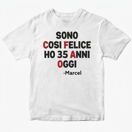 Maglietta in cotone personalizzata con scritta - So happy