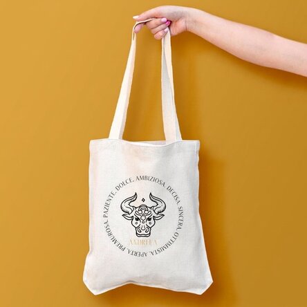 Borsa personalizzata con scritta - Segno zodiacale Toro